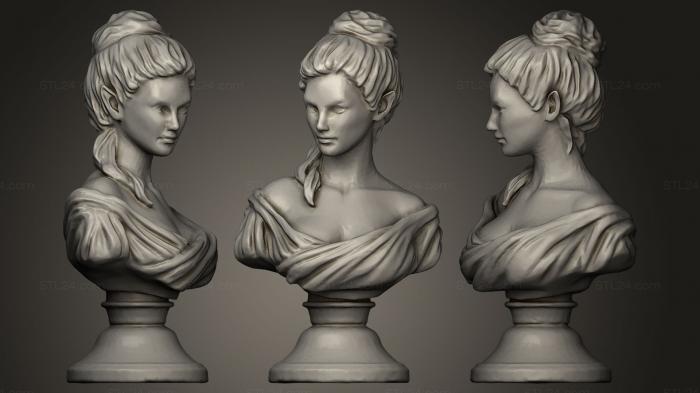 Бюсты и головы античные и исторические (Бюст эльфийской девы, BUSTA_0026) 3D модель для ЧПУ станка